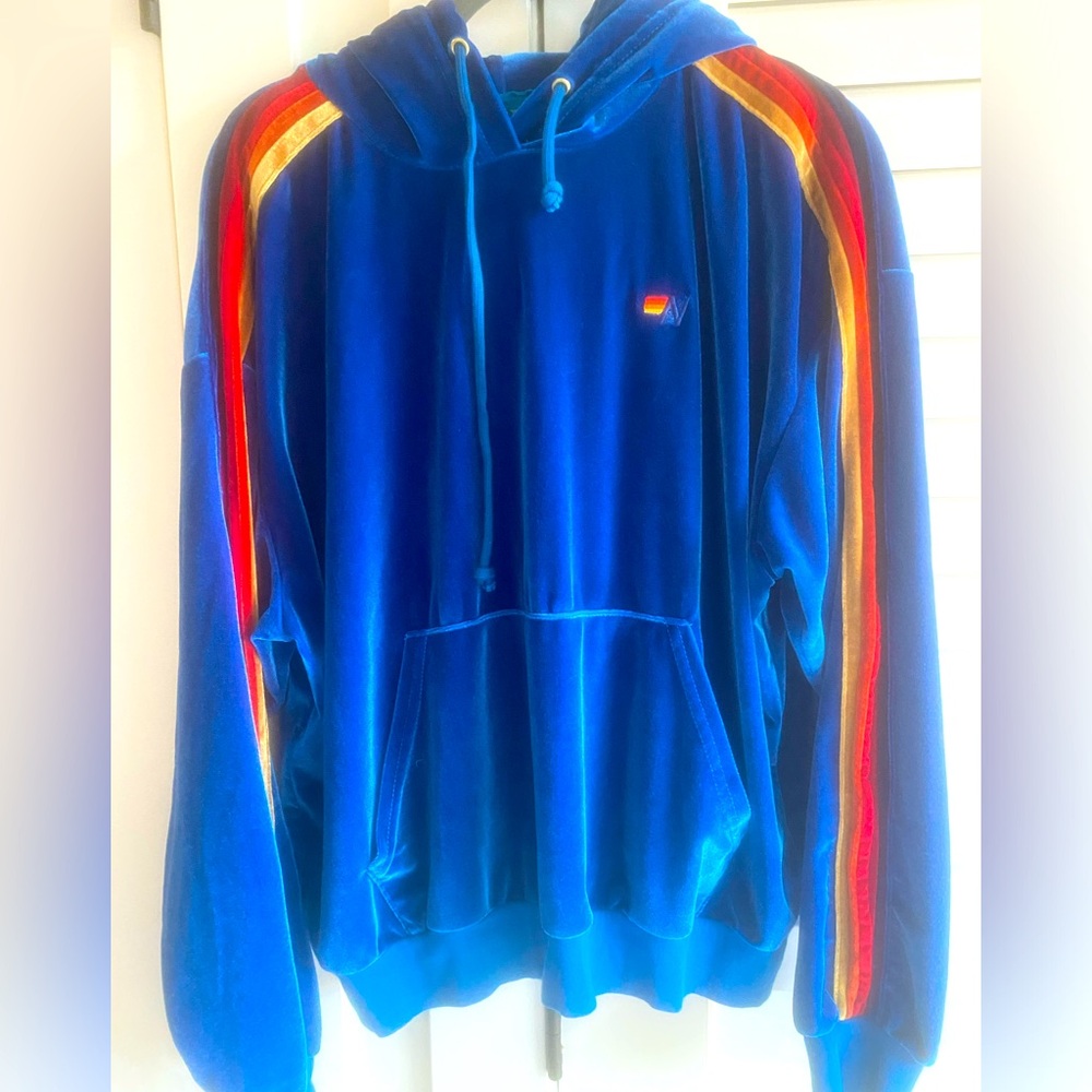 Aviator Nation classic velvet pullover hoodie